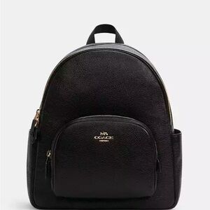 Coach Black Leather Backpack